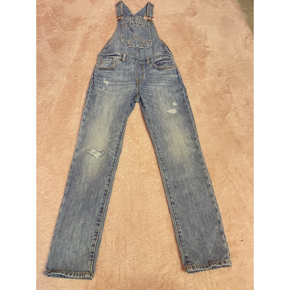 Gap Kids Light Wash‎ Denim Overalls Jeans Size Medium or 8 Bin11
